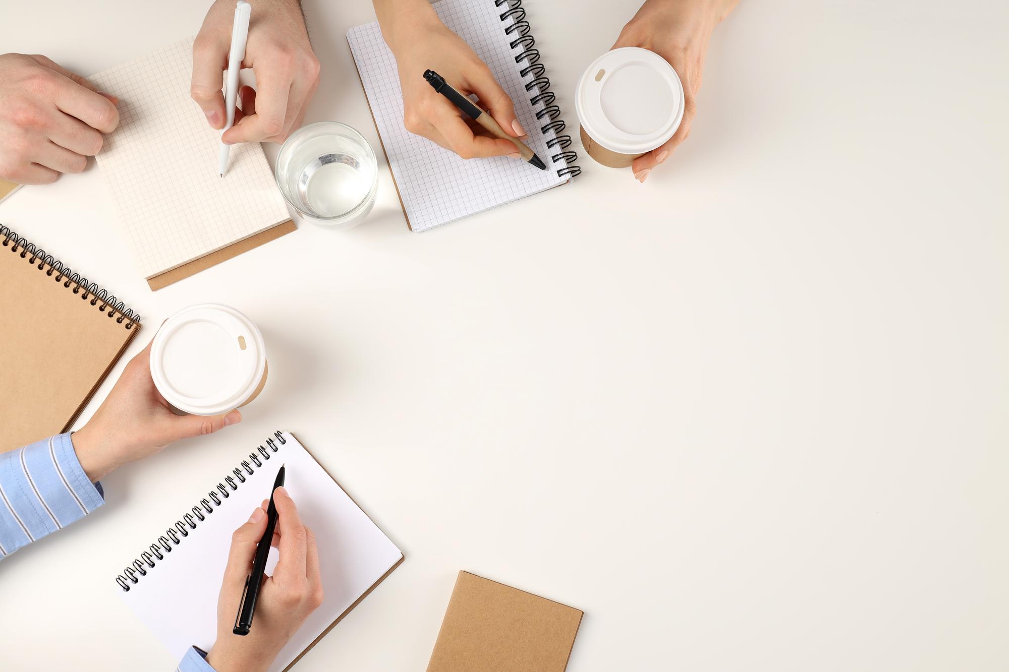 Consultation table with samples